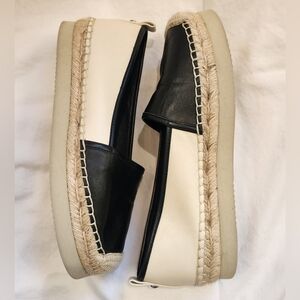Vince Camato women's Mappen leather platform‎ espadrilles black/cloud  size 8.5